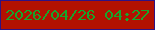 文字の大きさ：4、枠の色：2e1284、背景の色：b21101、文字の色：18a52b 無料ブログパーツのブログ時計