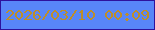 文字の大きさ：3、枠の色：2e129d、背景の色：5886f8、文字の色：be8e27 無料ブログパーツのブログ時計