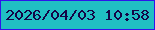 文字の大きさ：2、枠の色：2e14eb、背景の色：20bfc3、文字の色：140546 無料ブログパーツのブログ時計