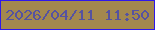 文字の大きさ：5、枠の色：2e18ea、背景の色：a3884e、文字の色：5552a1 無料ブログパーツのブログ時計