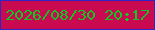 文字の大きさ：3、枠の色：2e25c6、背景の色：c90a51、文字の色：0fc623 無料ブログパーツのブログ時計