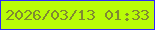 文字の大きさ：3、枠の色：2e28fb、背景の色：b9fc07、文字の色：808b31 無料ブログパーツのブログ時計