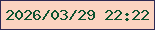 文字の大きさ：1、枠の色：2e2953、背景の色：fbd3c0、文字の色：0b522f 無料ブログパーツのブログ時計