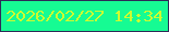 文字の大きさ：2、枠の色：2e2a58、背景の色：16fb93、文字の色：ccfb30 無料ブログパーツのブログ時計