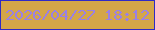 文字の大きさ：5、枠の色：2e2ac6、背景の色：d4a648、文字の色：9a80e5 無料ブログパーツのブログ時計