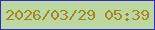 文字の大きさ：2、枠の色：2e2bc2、背景の色：bcd7a0、文字の色：a38427 無料ブログパーツのブログ時計