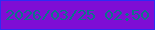 文字の大きさ：4、枠の色：2e2bf4、背景の色：7f0dd5、文字の色：0d7489 無料ブログパーツのブログ時計