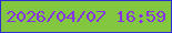 文字の大きさ：4、枠の色：2e2cd4、背景の色：83c741、文字の色：8632e6 無料ブログパーツのブログ時計