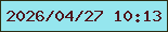 文字の大きさ：2、枠の色：2e2d13、背景の色：95e6ee、文字の色：4f161d 無料ブログパーツのブログ時計