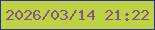 文字の大きさ：2、枠の色：2e2da5、背景の色：bed344、文字の色：83568a 無料ブログパーツのブログ時計
