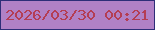 文字の大きさ：3、枠の色：2e2e78、背景の色：b181c6、文字の色：b43d54 無料ブログパーツのブログ時計