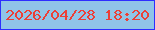 文字の大きさ：2、枠の色：2e2eff、背景の色：90c4e8、文字の色：ec3e37 無料ブログパーツのブログ時計