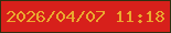 文字の大きさ：2、枠の色：2e3010、背景の色：d7201b、文字の色：eaa92f 無料ブログパーツのブログ時計