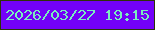 文字の大きさ：5、枠の色：2e3308、背景の色：7301f9、文字の色：7aeebf 無料ブログパーツのブログ時計