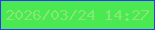 文字の大きさ：3、枠の色：2e36fc、背景の色：4be951、文字の色：84e974 無料ブログパーツのブログ時計