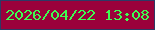 文字の大きさ：4、枠の色：2e3965、背景の色：9b013b、文字の色：3efd51 無料ブログパーツのブログ時計