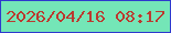 文字の大きさ：5、枠の色：2e3ace、背景の色：74e6b7、文字の色：bc392f 無料ブログパーツのブログ時計