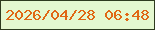 文字の大きさ：5、枠の色：2e3b1f、背景の色：e4f8d0、文字の色：e06714 無料ブログパーツのブログ時計