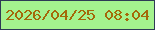 文字の大きさ：1、枠の色：2e3b55、背景の色：a4f38e、文字の色：a46809 無料ブログパーツのブログ時計
