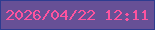 文字の大きさ：3、枠の色：2e3c90、背景の色：675096、文字の色：fd539f 無料ブログパーツのブログ時計
