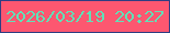 文字の大きさ：3、枠の色：2e3e83、背景の色：fd5770、文字の色：60e1b8 無料ブログパーツのブログ時計