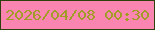 文字の大きさ：4、枠の色：2e400b、背景の色：fb85b1、文字の色：a19c25 無料ブログパーツのブログ時計