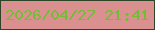 文字の大きさ：4、枠の色：2e4426、背景の色：db9090、文字の色：73bb38 無料ブログパーツのブログ時計