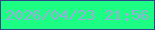 文字の大きさ：5、枠の色：2e4689、背景の色：1bfd83、文字の色：9aaada 無料ブログパーツのブログ時計