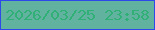 文字の大きさ：1、枠の色：2e49e9、背景の色：61b39f、文字の色：30b077 無料ブログパーツのブログ時計