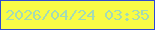 文字の大きさ：3、枠の色：2e4ad2、背景の色：f8fb46、文字の色：a4dbb5 無料ブログパーツのブログ時計