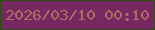 文字の大きさ：5、枠の色：2e4d11、背景の色：762862、文字の色：ae6d5d 無料ブログパーツのブログ時計