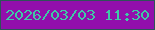 文字の大きさ：4、枠の色：2e5359、背景の色：920fac、文字の色：3fcaa6 無料ブログパーツのブログ時計