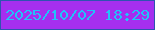 文字の大きさ：1、枠の色：2e53b1、背景の色：a52fef、文字の色：21c3f9 無料ブログパーツのブログ時計