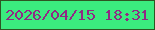 文字の大きさ：3、枠の色：2e5622、背景の色：3bec7e、文字の色：912984 無料ブログパーツのブログ時計