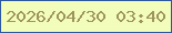 文字の大きさ：1、枠の色：2e57a1、背景の色：f2fcbb、文字の色：9e955d 無料ブログパーツのブログ時計