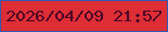 文字の大きさ：1、枠の色：2e57ae、背景の色：de2d34、文字の色：490727 無料ブログパーツのブログ時計