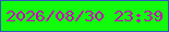 文字の大きさ：4、枠の色：2e57bd、背景の色：12fb0d、文字の色：cb00bc 無料ブログパーツのブログ時計