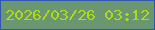 文字の大きさ：1、枠の色：2e58b0、背景の色：6a9671、文字の色：acdc19 無料ブログパーツのブログ時計