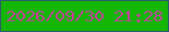 文字の大きさ：1、枠の色：2e5b6c、背景の色：15b707、文字の色：c641a0 無料ブログパーツのブログ時計
