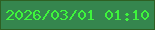 文字の大きさ：5、枠の色：2e6023、背景の色：35864e、文字の色：3ef53c 無料ブログパーツのブログ時計