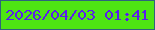 文字の大きさ：3、枠の色：2e647c、背景の色：4ee513、文字の色：5a1eeb 無料ブログパーツのブログ時計