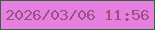 文字の大きさ：1、枠の色：2e6836、背景の色：e77fe1、文字の色：965280 無料ブログパーツのブログ時計