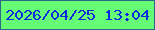 文字の大きさ：4、枠の色：2e6888、背景の色：65fd75、文字の色：0729df 無料ブログパーツのブログ時計