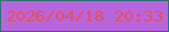文字の大きさ：4、枠の色：2e7174、背景の色：b766dd、文字の色：e74d50 無料ブログパーツのブログ時計
