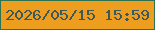文字の大きさ：5、枠の色：2e7351、背景の色：ed9e1e、文字の色：3b585b 無料ブログパーツのブログ時計