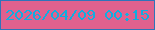 文字の大きさ：4、枠の色：2e74ba、背景の色：e0618e、文字の色：10aee0 無料ブログパーツのブログ時計