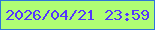 文字の大きさ：3、枠の色：2e76d8、背景の色：affd74、文字の色：5435ff 無料ブログパーツのブログ時計