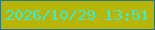 文字の大きさ：1、枠の色：2e777e、背景の色：b6b503、文字の色：36edd9 無料ブログパーツのブログ時計