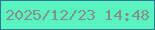 文字の大きさ：3、枠の色：2e778e、背景の色：5af4c0、文字の色：84908e 無料ブログパーツのブログ時計