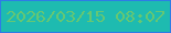 文字の大きさ：3、枠の色：2e7ce5、背景の色：1ebbb0、文字の色：65c773 無料ブログパーツのブログ時計